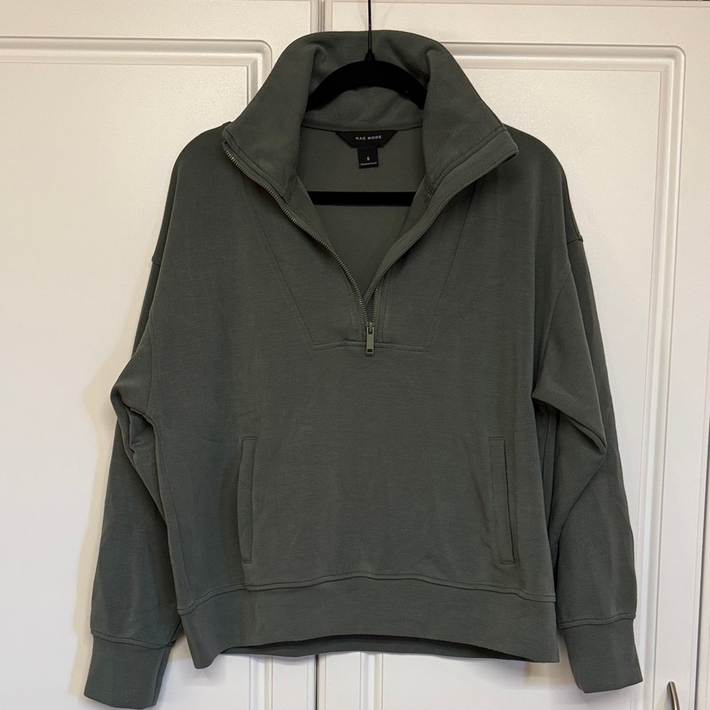 Rae Mode Dark Teal Zip-Up Sweater